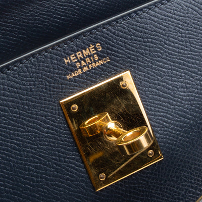 HERMES Vintage Kelly Epsom Sellier 32 - Navy Blue