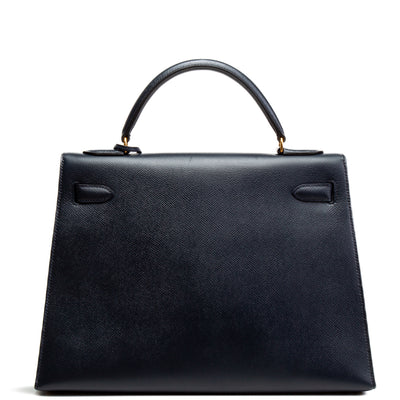 HERMES Vintage Kelly Epsom Sellier 32 - Navy Blue