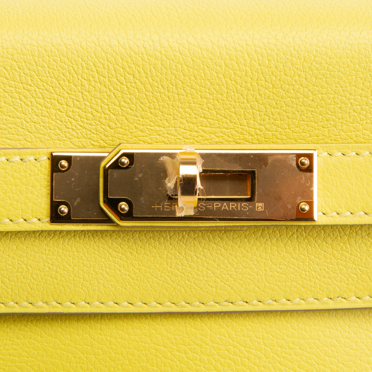HERMES Kelly II 32 Retourne Evercolor - Lime (w/ Gold Hardware)