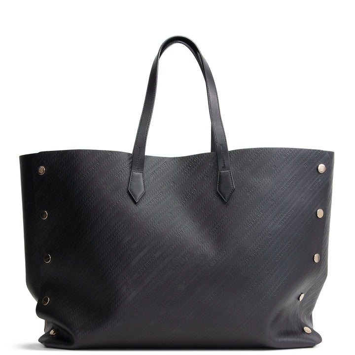 GIVENCHY Logo Embossed Leather Tote w/ pouch - Black