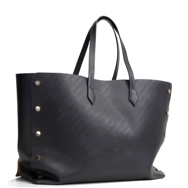 GIVENCHY Logo Embossed Leather Tote w/ pouch - Black