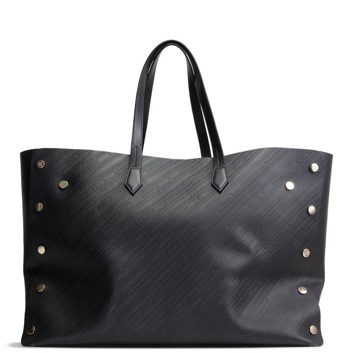 GIVENCHY Logo Embossed Leather Tote w/ pouch - Black
