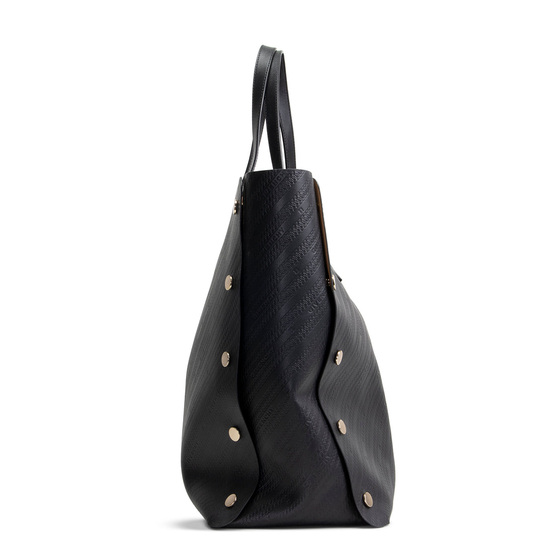 GIVENCHY Logo Embossed Leather Tote w/ pouch - Black