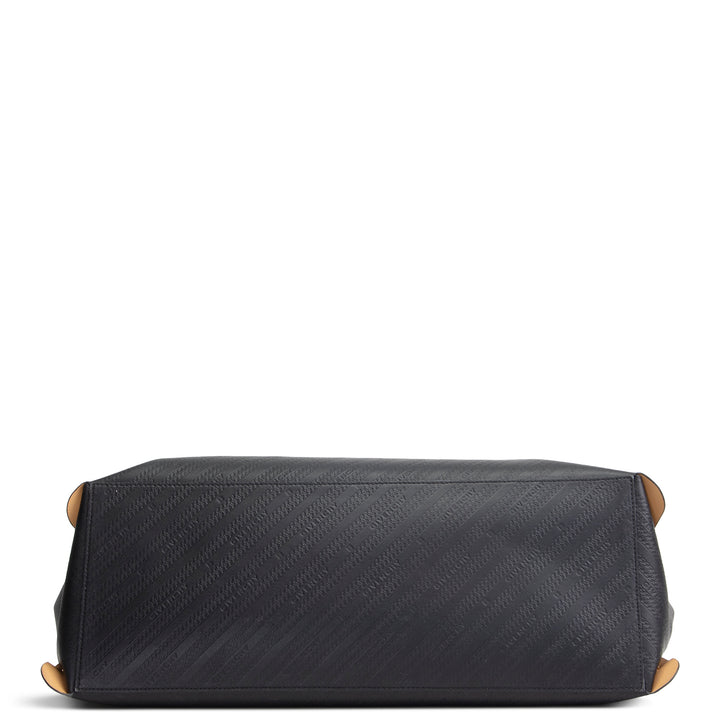 GIVENCHY Logo Embossed Leather Tote w/ pouch - Black
