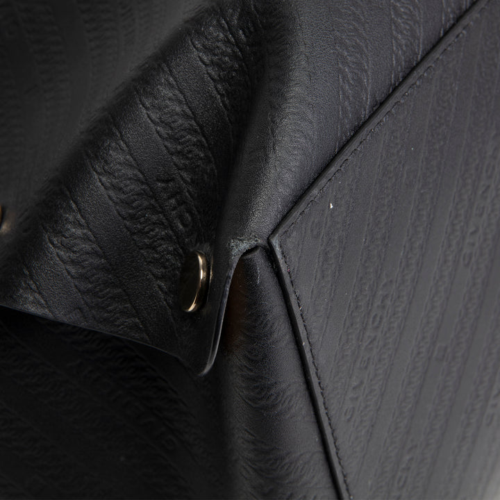 GIVENCHY Logo Embossed Leather Tote w/ pouch - Black
