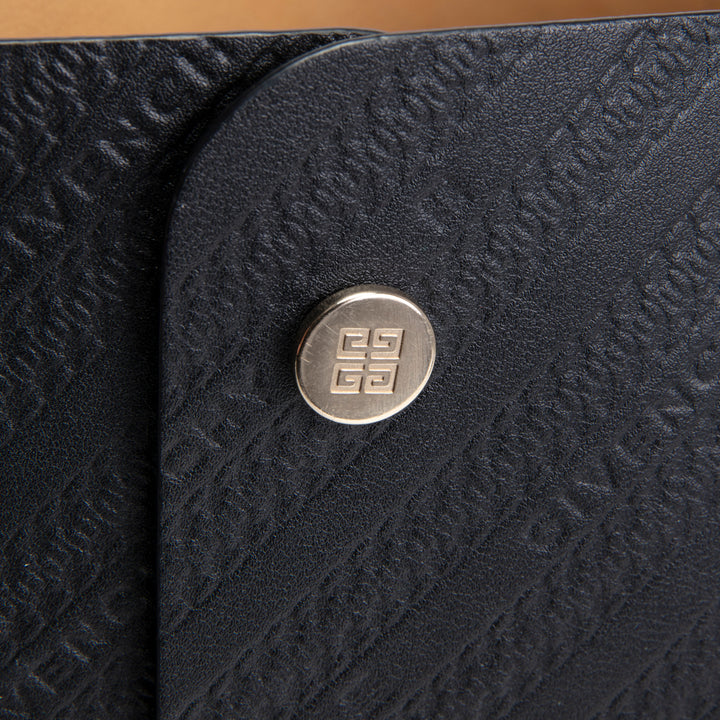 GIVENCHY Logo Embossed Leather Tote w/ pouch - Black