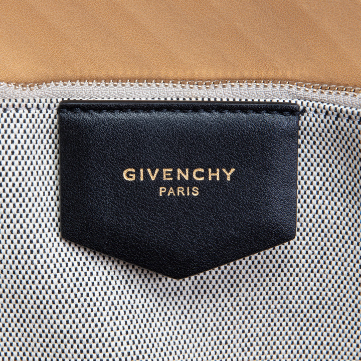 GIVENCHY Logo Embossed Leather Tote w/ pouch - Black