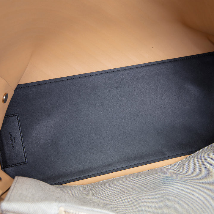 GIVENCHY Logo Embossed Leather Tote w/ pouch - Black