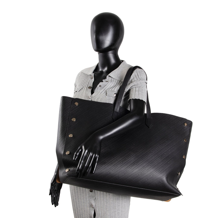 GIVENCHY Logo Embossed Leather Tote w/ pouch - Black