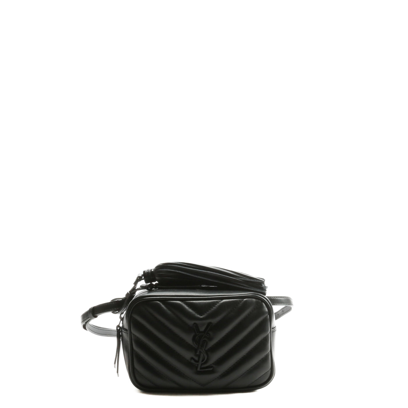 Saint Laurent Lou Leather Belt Bag in White