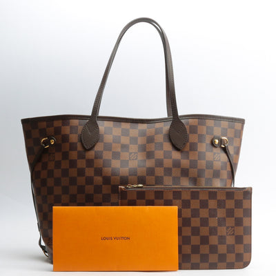 Louis Vuitton, Bags, Authentic Louis Vuitton Neverfull Mm Tote Shoulder  Bag Damier Ebene W Dust Bag