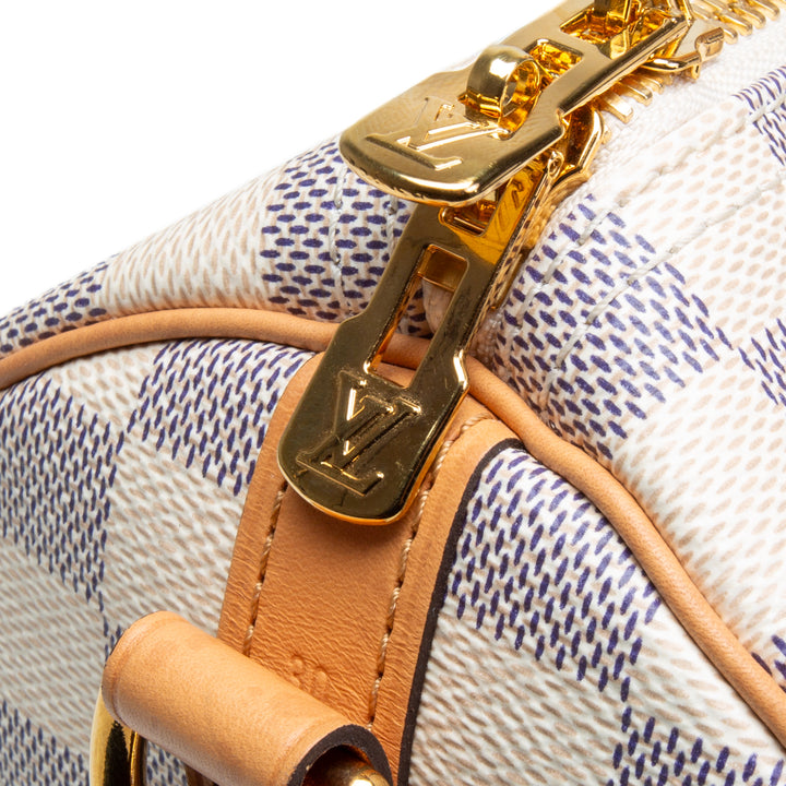 LOUIS VUITTON Damier Azur Braided Speedy Bandouliere 30 Blue