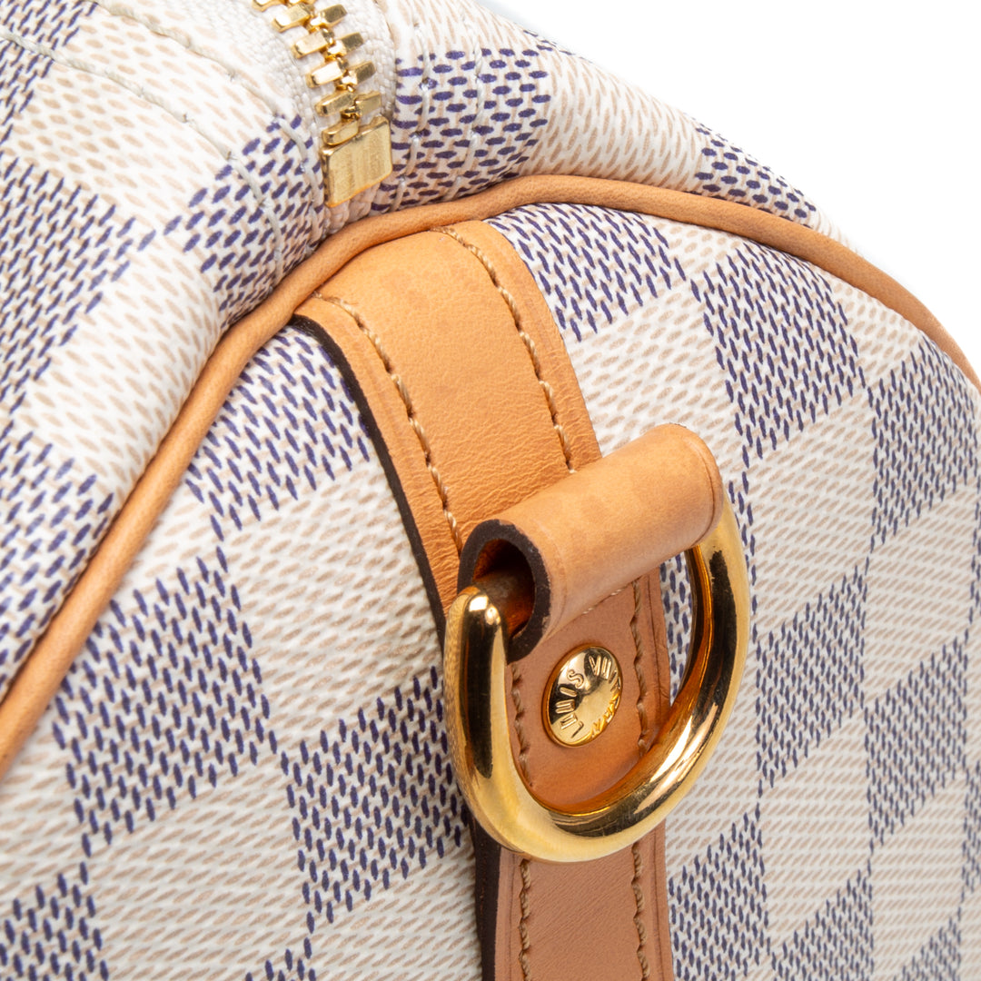 LOUIS VUITTON Damier Azur Braided Speedy Bandouliere 30 Blue