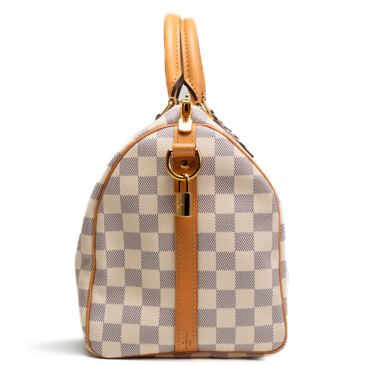 LOUIS VUITTON Damier Azur Braided Speedy Bandouliere 30 Blue