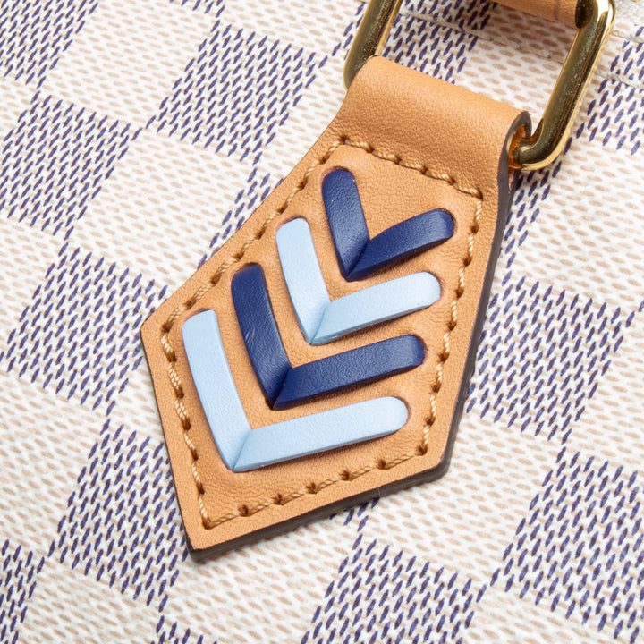 LOUIS VUITTON Damier Azur Braided Speedy Bandouliere 30 Blue