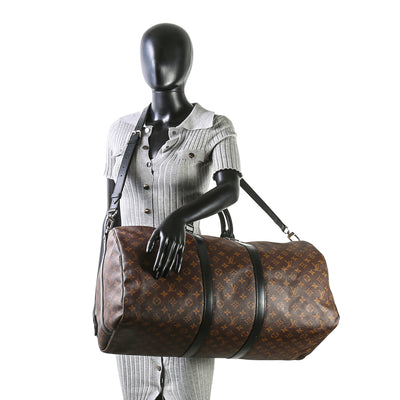 LOUIS VUITTON Monogram Macassar Keepall Bandouliere 55