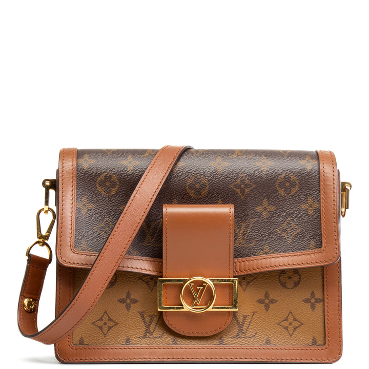 LOUIS VUITTON Reverse Monogram Dauphine MM Shoulder Bag