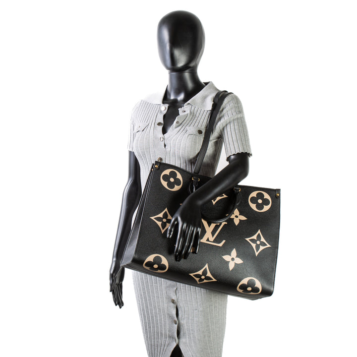 LOUIS VUITTON Monogram Empreinte Bicolor Onthego GM - Black/Cream