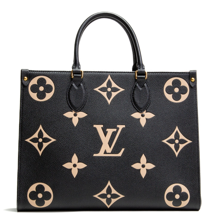 LOUIS VUITTON Monogram Empreinte Bicolor Onthego MM - Black/Beige