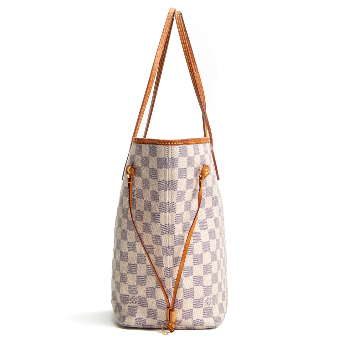 LOUIS VUITTON- Neverfull MM Damier Azur (NO POUCH) - OUTLET FINAL SALE