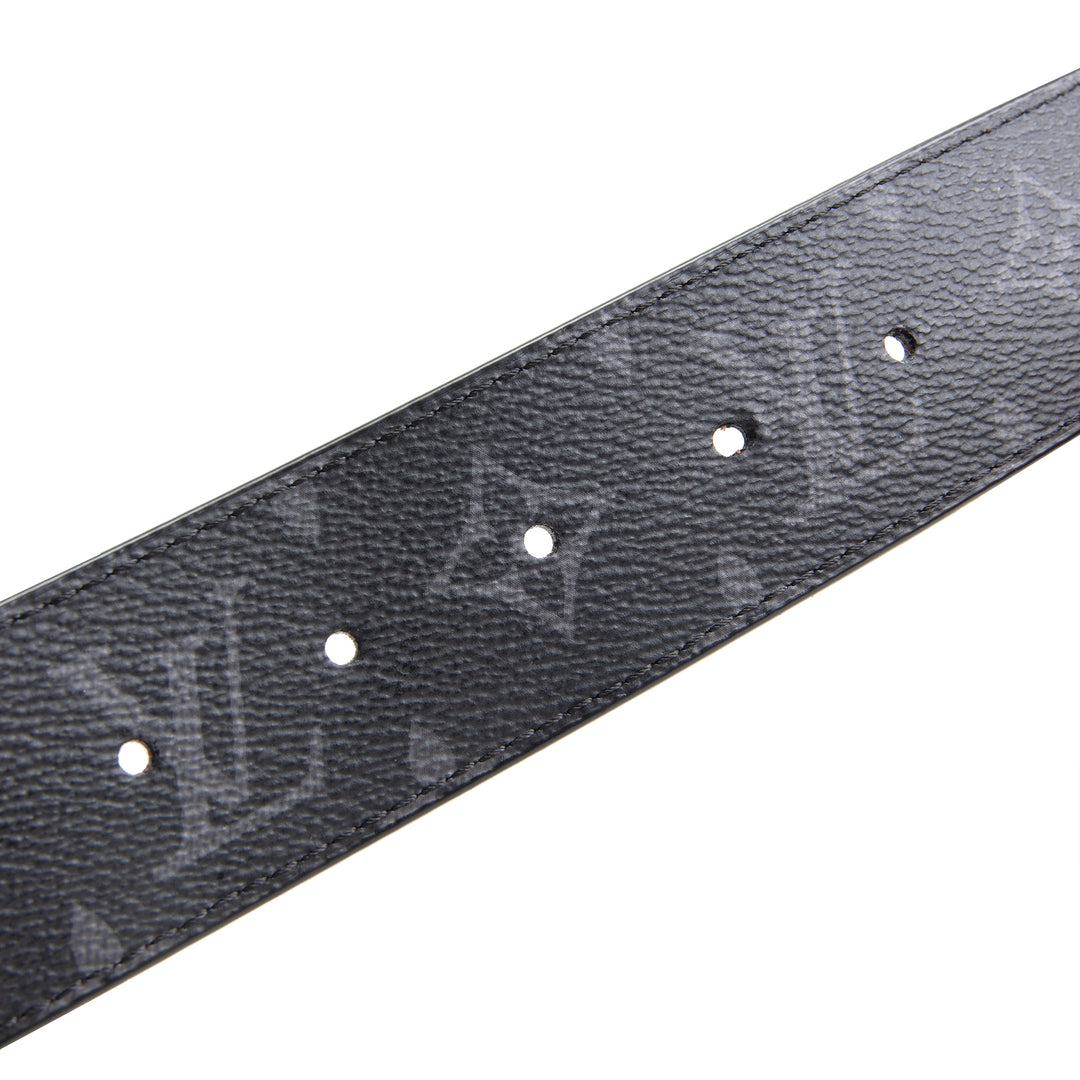 LOUIS VUITTON Reversible Initlales 40mm Monogram Eclipse Belt