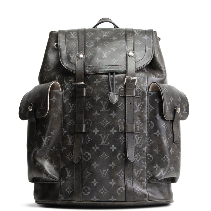 LOUIS VUITTON Christopher MM Brushed Monogram Eclipse Cowhide Backpack