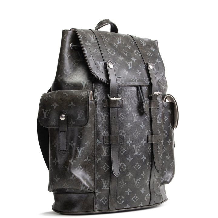 LOUIS VUITTON Christopher MM Brushed Monogram Eclipse Cowhide Backpack