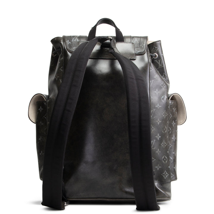 LOUIS VUITTON Christopher MM Brushed Monogram Eclipse Cowhide Backpack