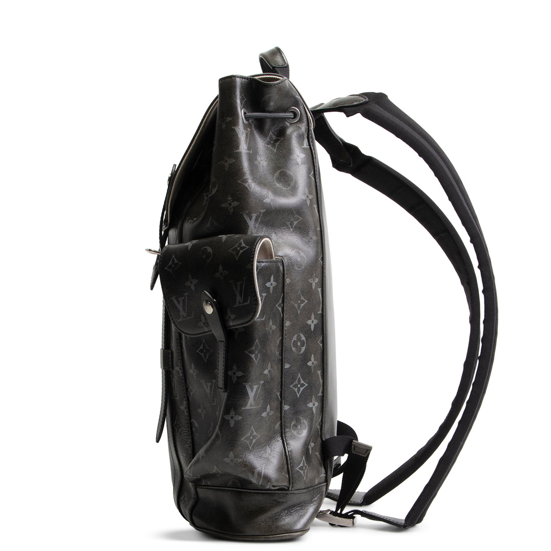 LOUIS VUITTON Christopher MM Brushed Monogram Eclipse Cowhide Backpack
