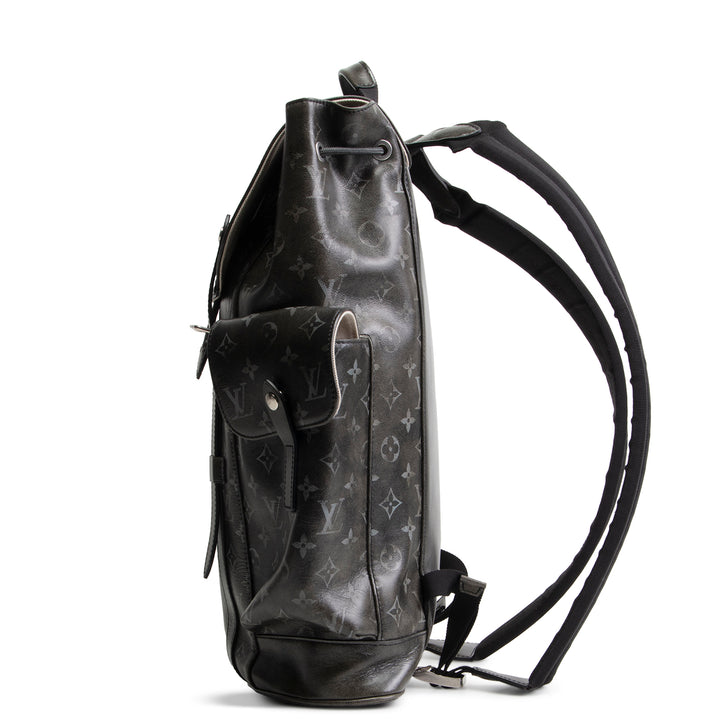 LOUIS VUITTON Christopher MM Brushed Monogram Eclipse Cowhide Backpack
