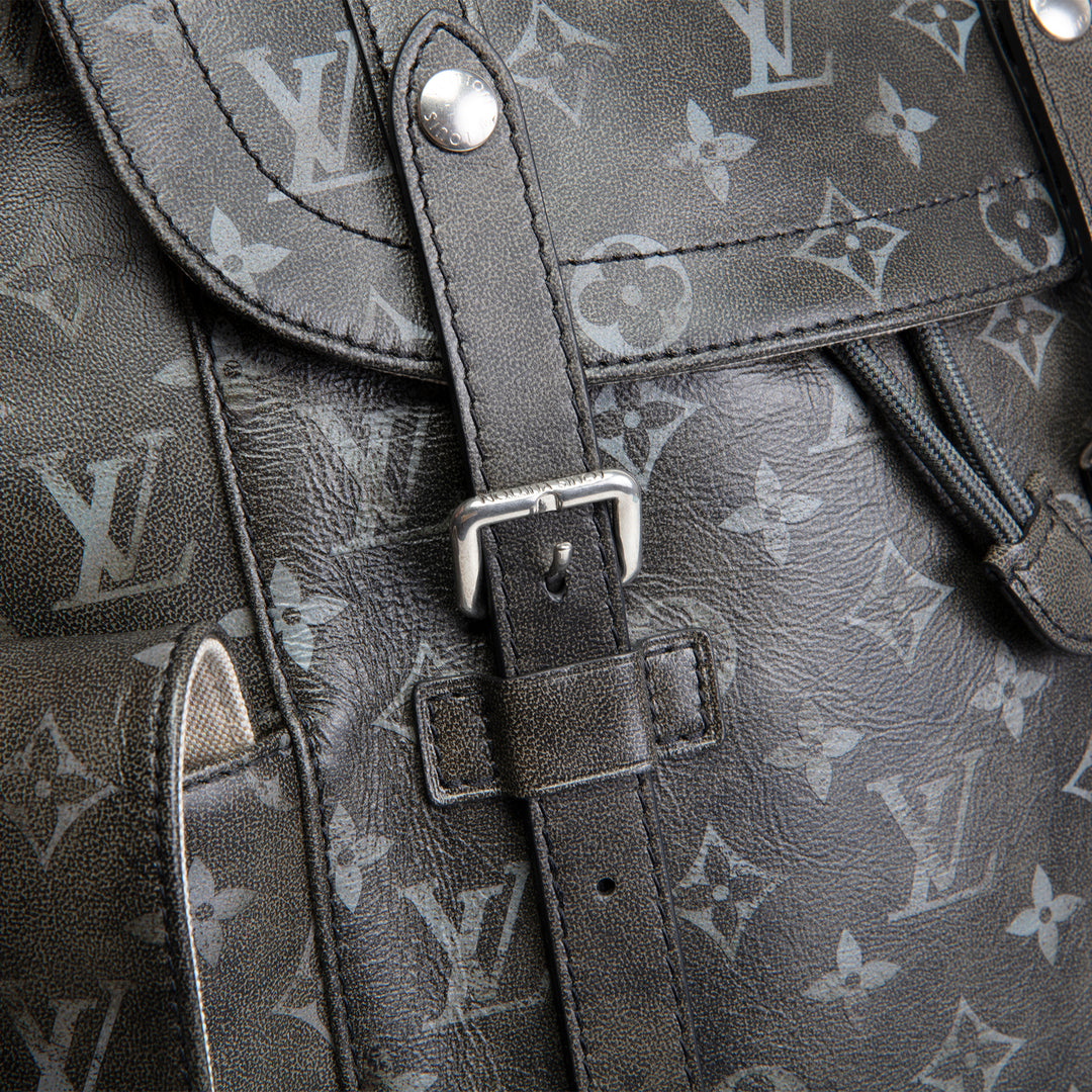 LOUIS VUITTON Christopher MM Brushed Monogram Eclipse Cowhide Backpack