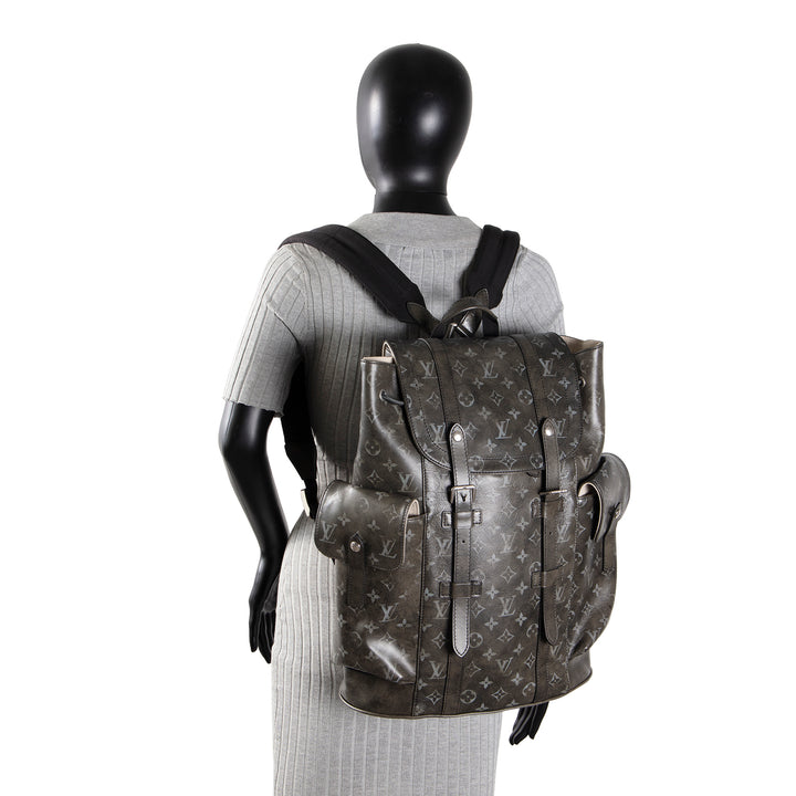 LOUIS VUITTON Christopher MM Brushed Monogram Eclipse Cowhide Backpack