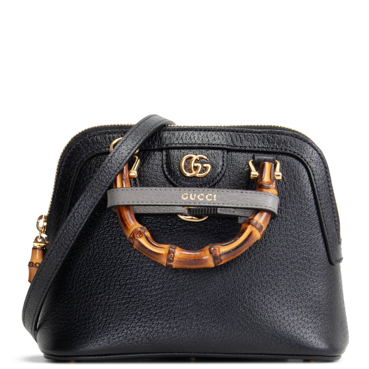 GUCCI Mini Diana Dome Bamboo Top Handle - Black
