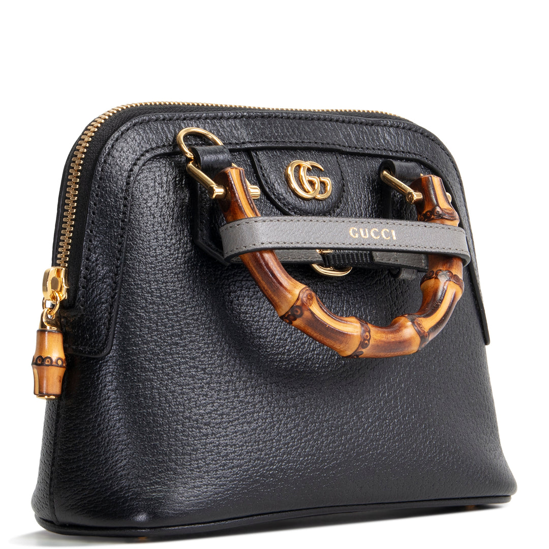 GUCCI Mini Diana Dome Bamboo Top Handle - Black