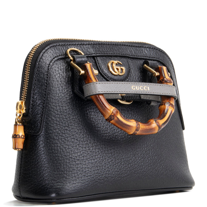 GUCCI Mini Diana Dome Bamboo Top Handle - Black