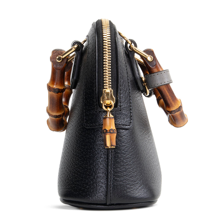 GUCCI Mini Diana Dome Bamboo Top Handle - Black