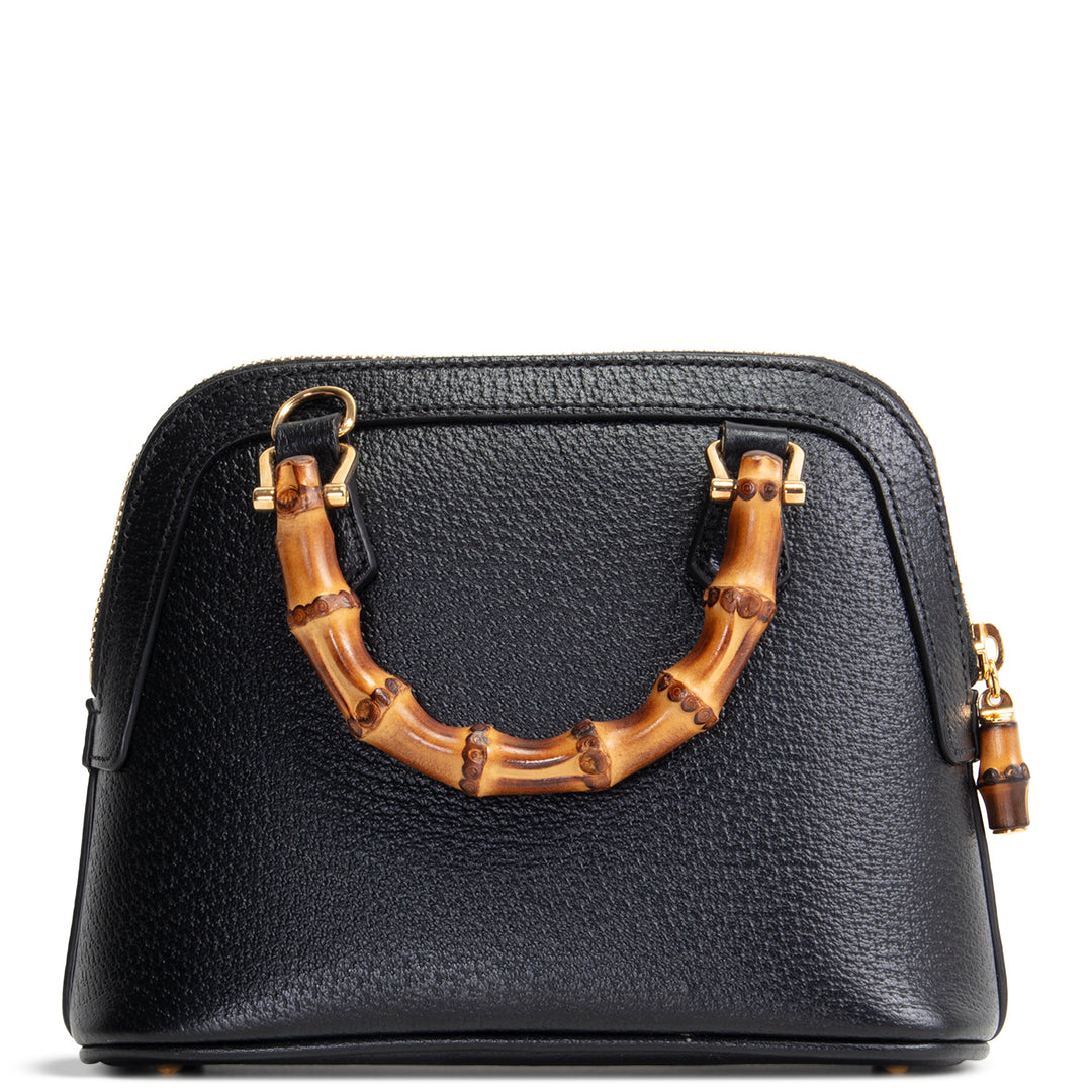 GUCCI Mini Diana Dome Bamboo Top Handle - Black