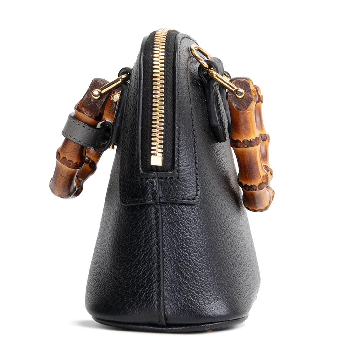GUCCI Mini Diana Dome Bamboo Top Handle - Black