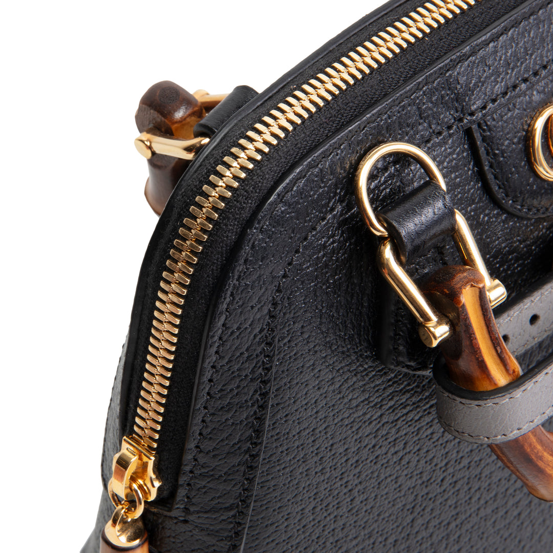 GUCCI Mini Diana Dome Bamboo Top Handle - Black