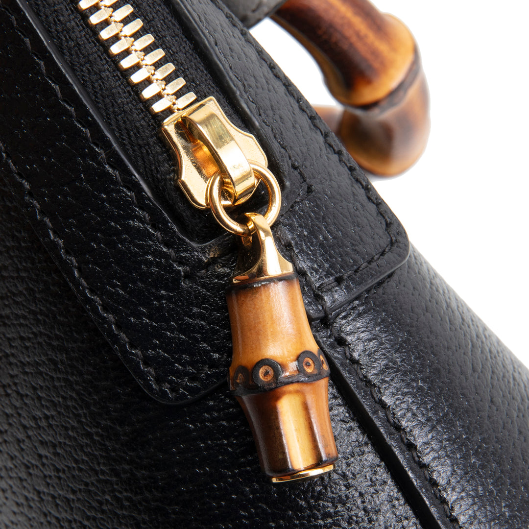 GUCCI Mini Diana Dome Bamboo Top Handle - Black