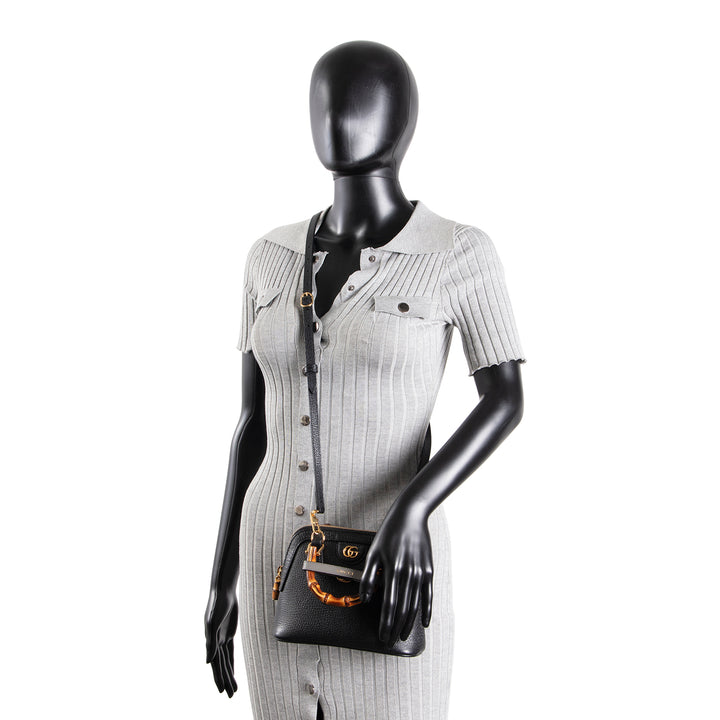 GUCCI Mini Diana Dome Bamboo Top Handle - Black