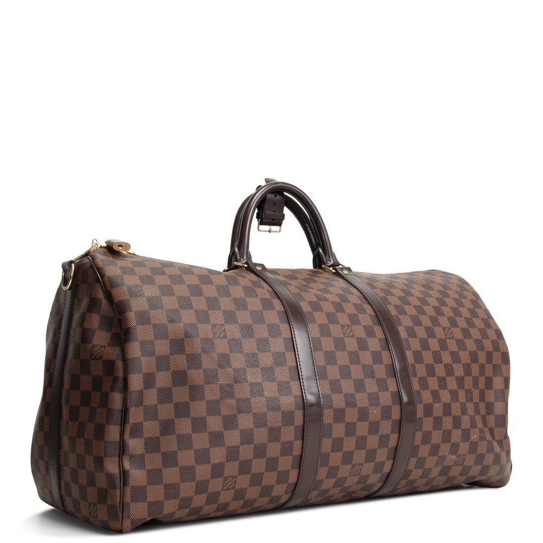 LOUIS VUITTON Damier Ebene Keepall Bandouliere 55 - OUTLET FINAL SALE