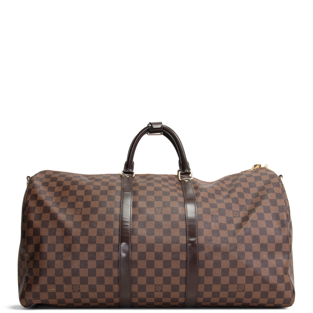 LOUIS VUITTON Damier Ebene Keepall Bandouliere 55 - OUTLET FINAL SALE