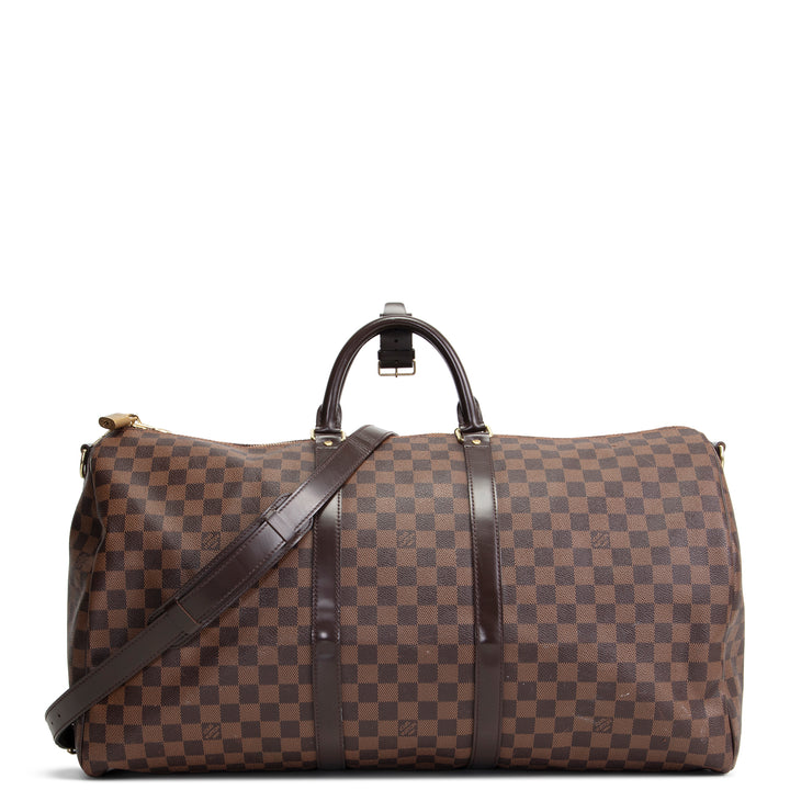 LOUIS VUITTON Damier Ebene Keepall Bandouliere 55 - OUTLET FINAL SALE