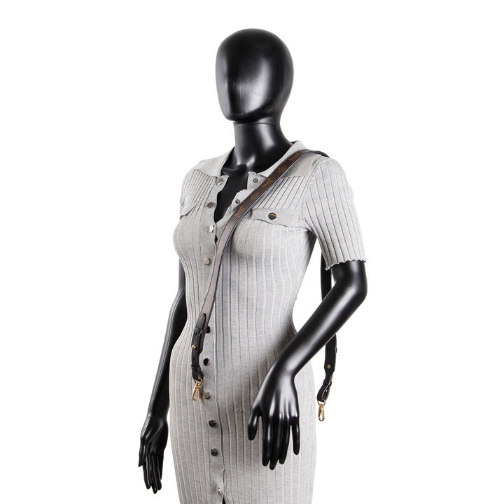 LOUIS VUITTON Bandouliere Strap XL Monogram w/ Black Leather