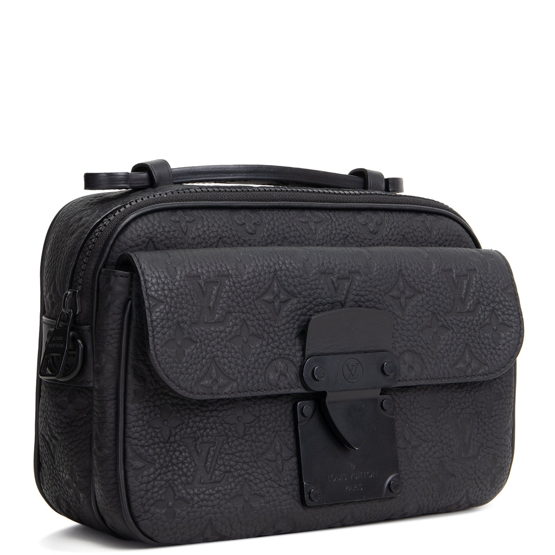 LOUIS VUITTON Taurillon S Lock Messenger - Black