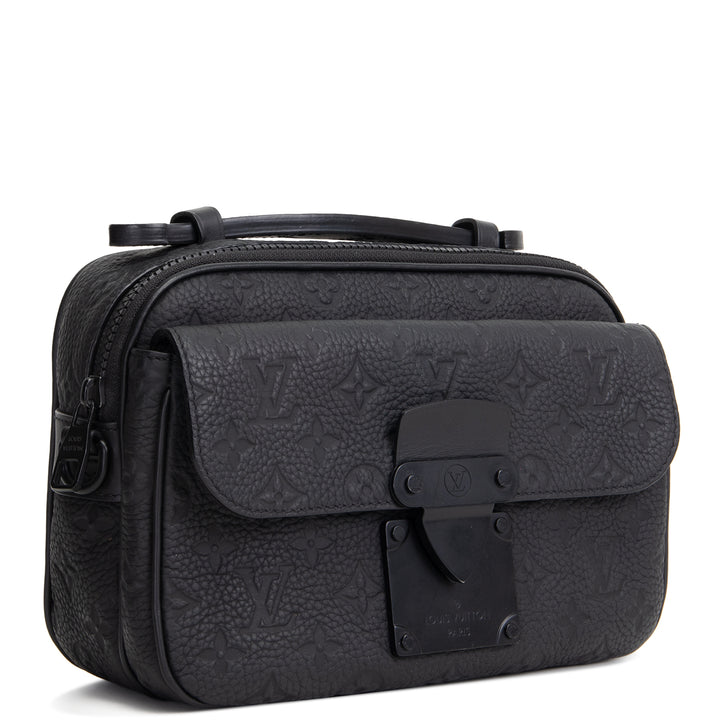 LOUIS VUITTON Taurillon S Lock Messenger - Black