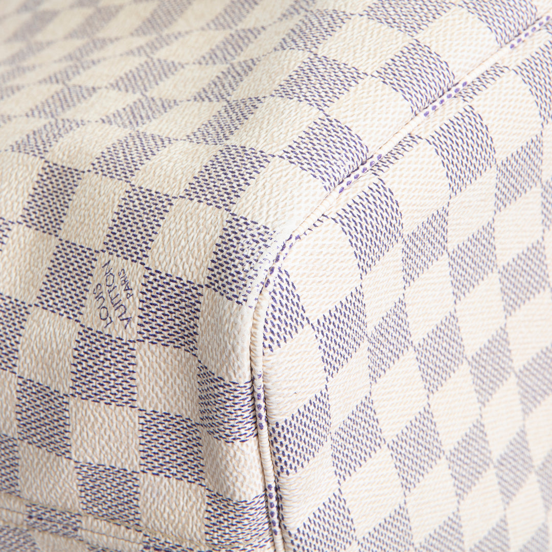 LOUIS VUITTON Neverfull MM Damier Azur w/ Pouch