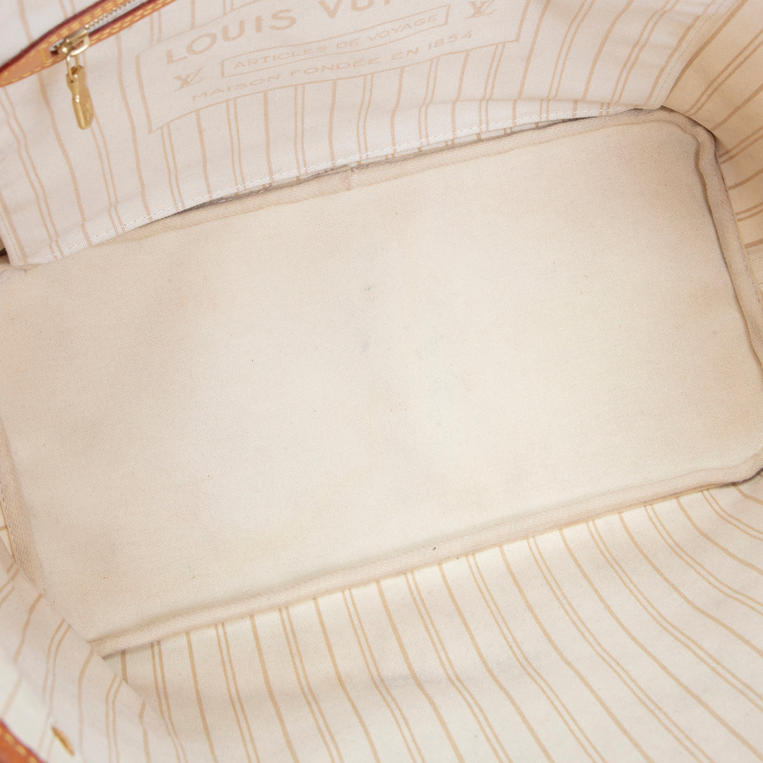 LOUIS VUITTON Neverfull MM Damier Azur w/ Pouch