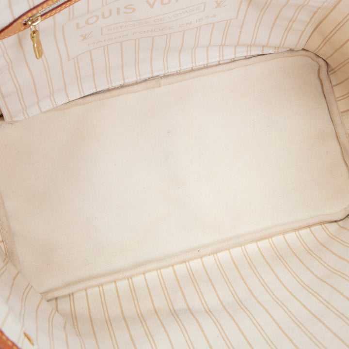 LOUIS VUITTON Neverfull MM Damier Azur w/ Pouch